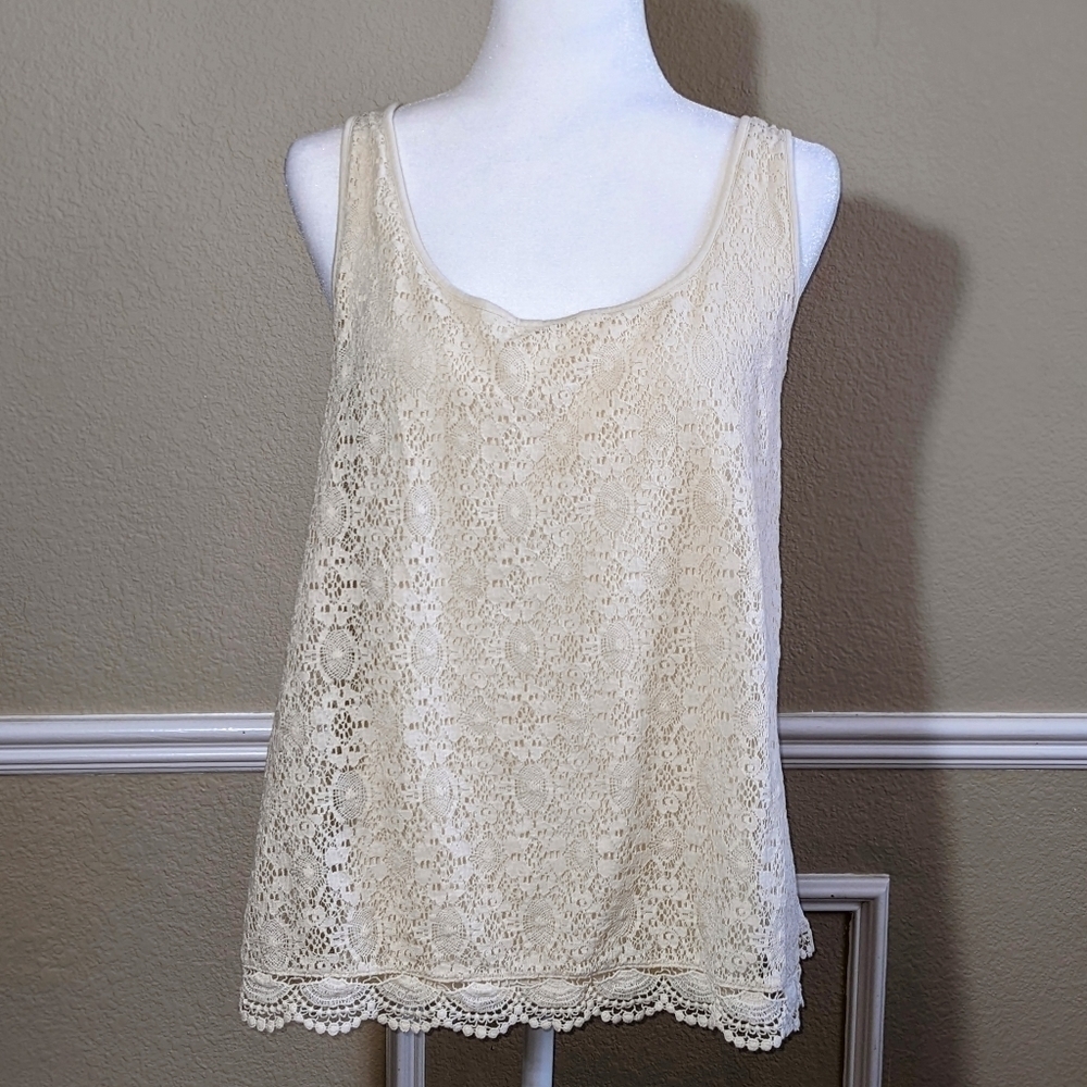 Lace Racerback Top in Cream - Picture 4 of 4